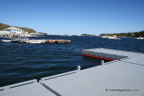 Fig. #87. Think sea breeze and room for your dinghy at the public landing.  Just a note: the port-a-pots are not intended for boaters.